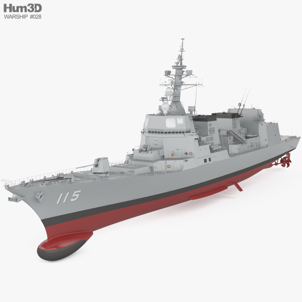 Akizuki-class destroyer 3D model