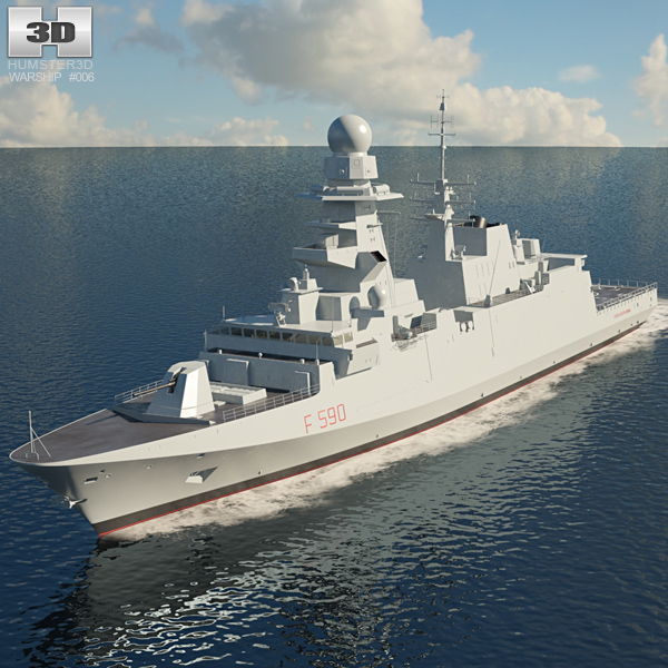 FREMM frigate 3D model