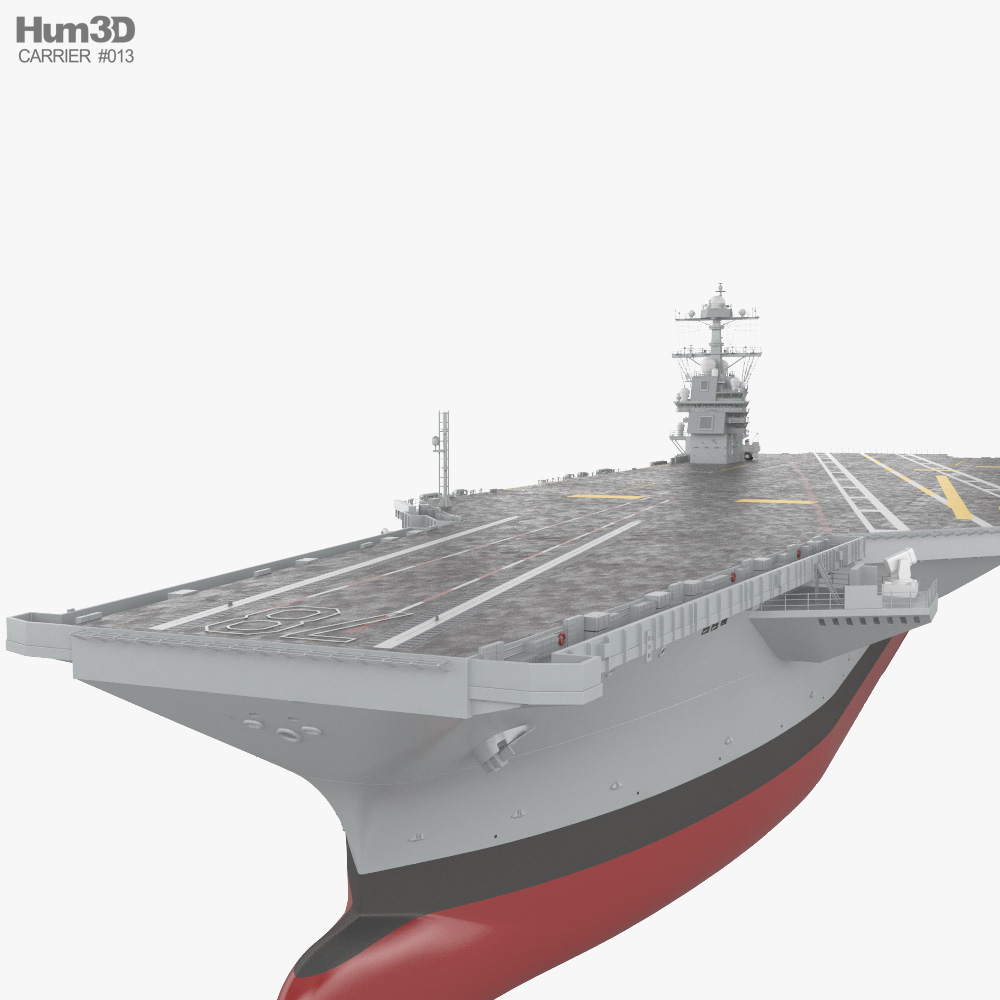 Gerald r ford class aircraft carrier 3d model ship on hum3d