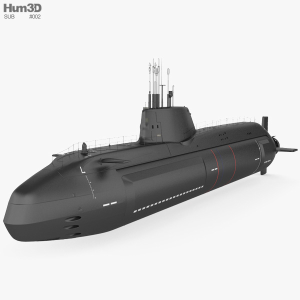 HMS Astute submarine 3D model