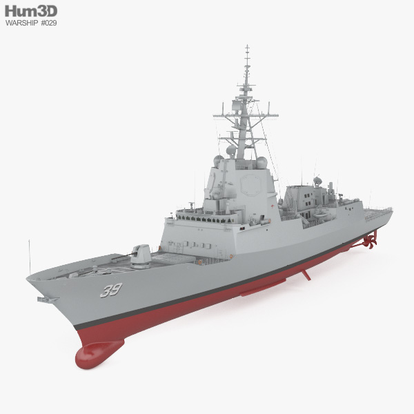 Hobart-Klasse Zerstörer 3D-Modell