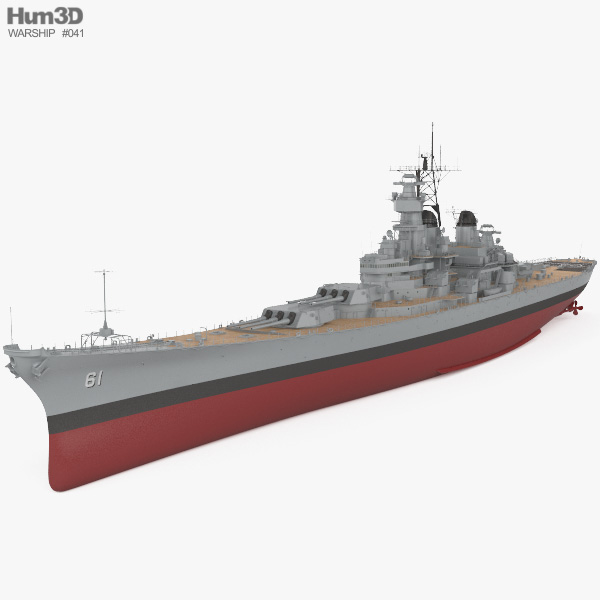 Iowa-class battleship 3D model