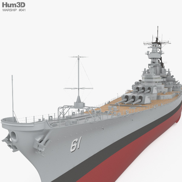 Iowa-class battleship 3D model - Ship on Hum3D