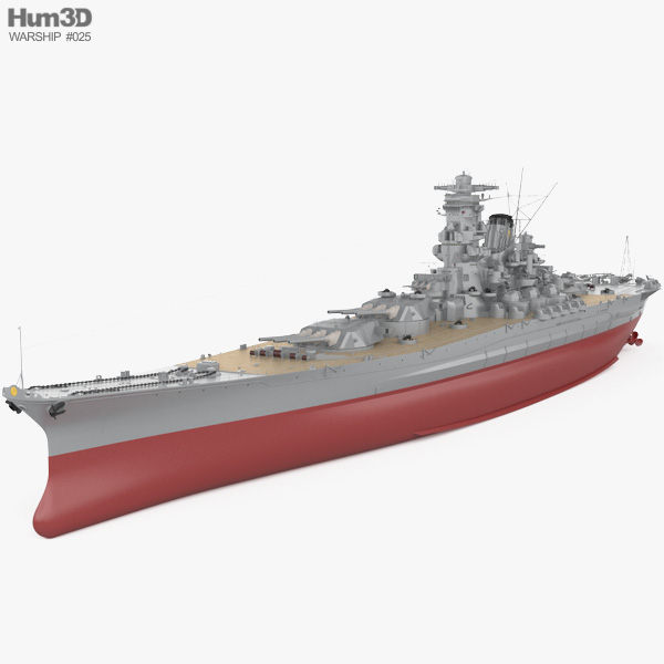 Japanese battleship Yamato 3D model