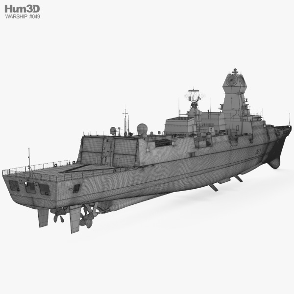 Kolkata-class destroyer 3D model - Ship on Hum3D