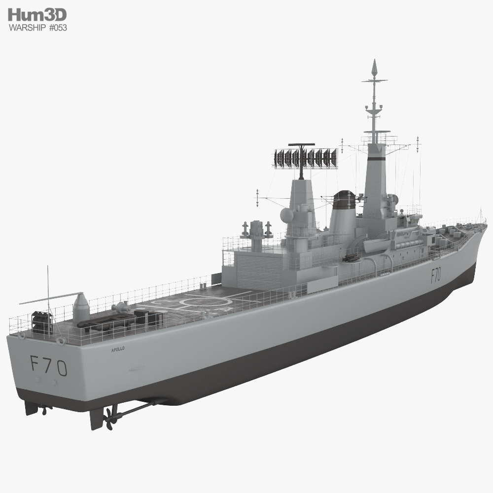 Leander-class frigate 3d model