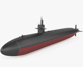 Los-Angeles-Klasse U-Boot 3D-Modell