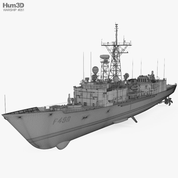 Oliver Hazard Perry-class frigate 3D model - Ship on Hum3D