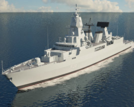 Sachsen class frigate 3D model