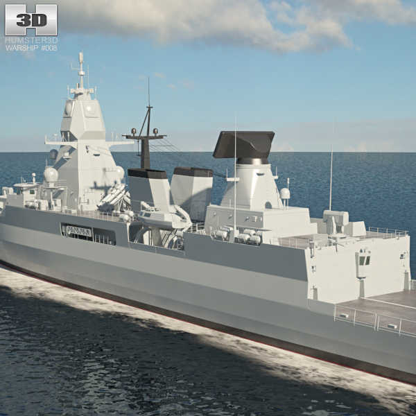 Sachsen class frigate 3D model - Ship on Hum3D