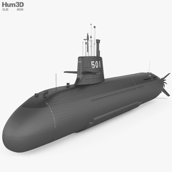 Sōryū-Klasse U-Boot 3D-Modell