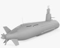 Soryu-class submarine 3d model