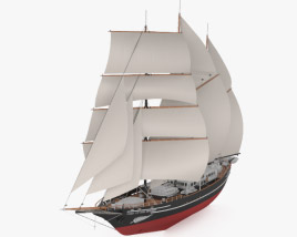 Spirit of New Zealand Barquentine 3D model