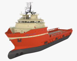 TIMBALIER ISLAND Offshore Supply Ship 3D model