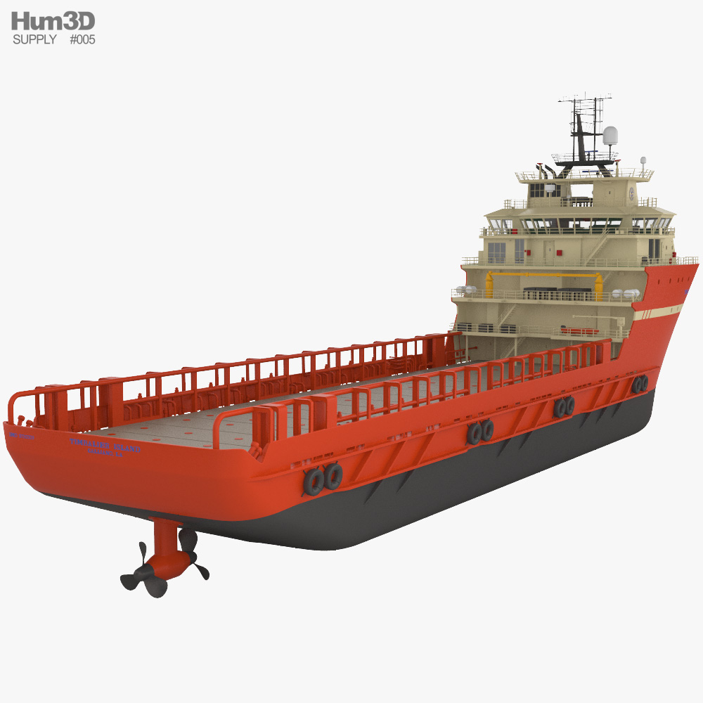 TIMBALIER ISLAND Offshore Supply Ship 3d model