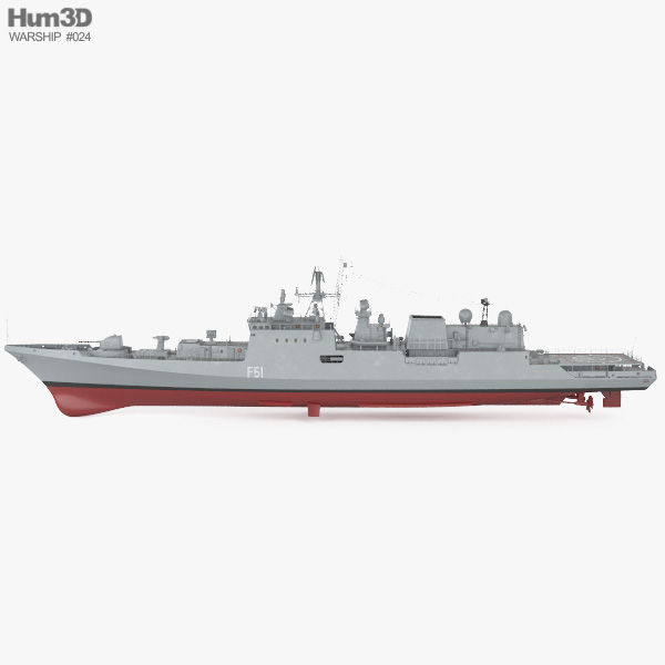 Talwar-class frigate 3D model - Ship on Hum3D