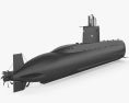 Type 209 submarine 3d model