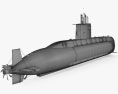 Type 209 Submarino Modelo 3d