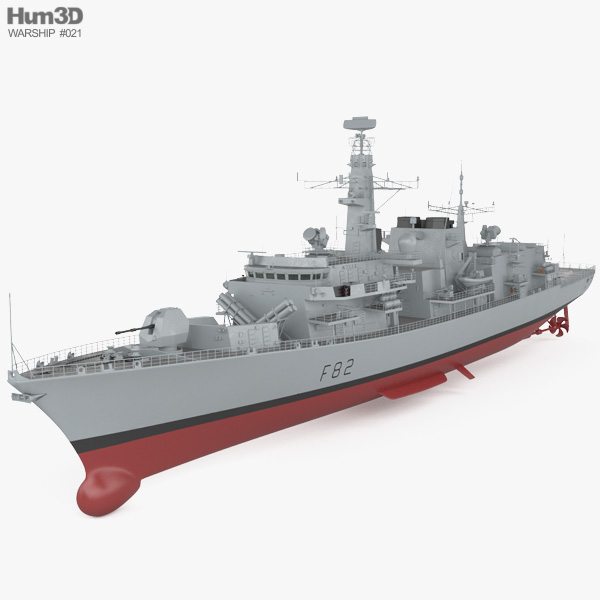 Type 23 frigate 3D model