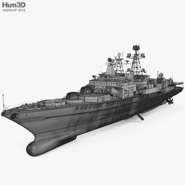 Udaloy-class destroyer 3D model - Ship on Hum3D