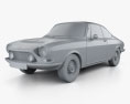 Simca 1200 S coupe 1969 3d model clay render