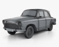 Simca Aronde P60 Elysee 1958 3Dモデル wire render