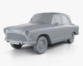 Simca Aronde P60 Elysee 1958 3d model clay render