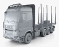 Sisu Polar Timber Truck 2017 3d model clay render