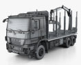 Sisu Polar Logging Truck 2015 3d model wire render