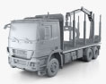 Sisu Polar Logging Truck 2015 3d model clay render