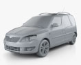 Skoda Roomster 2011 Modelo 3d argila render