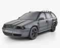 Skoda Octavia Tour Combi 2011 3d model wire render