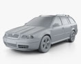 Skoda Octavia Tour Combi 2011 3d model clay render