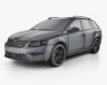 Skoda Octavia RS Combi 2016 3D 모델  wire render