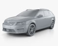 Skoda Octavia RS Combi 2016 3D模型 clay render