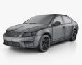Skoda Octavia RS 2016 3D-Modell wire render