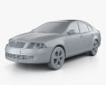 Skoda Octavia liftback 2013 3d model clay render