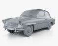 Skoda Octavia 1959 3d model clay render