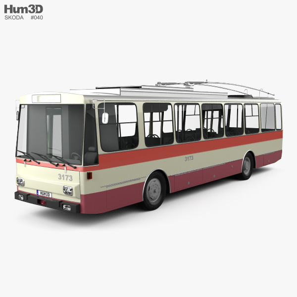 Skoda 14Tr Trolleybus 1982 3D 모델 
