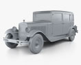 Skoda 645 Limousine 1930 3d model clay render