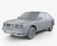 Skoda Rapid 1984 3d model clay render