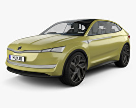 Skoda Vision E with HQ interior 2017 3D model