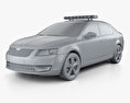 Skoda Octavia Police Greece liftback 2018 3d model clay render