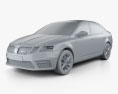 Skoda Octavia RS liftback with HQ interior 2020 3d model clay render