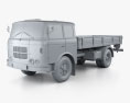 Skoda Liaz 706 RT Flatbed Truck 1957 3d model clay render