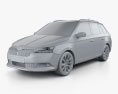 Skoda Fabia Scoutline combi 2021 3d model clay render