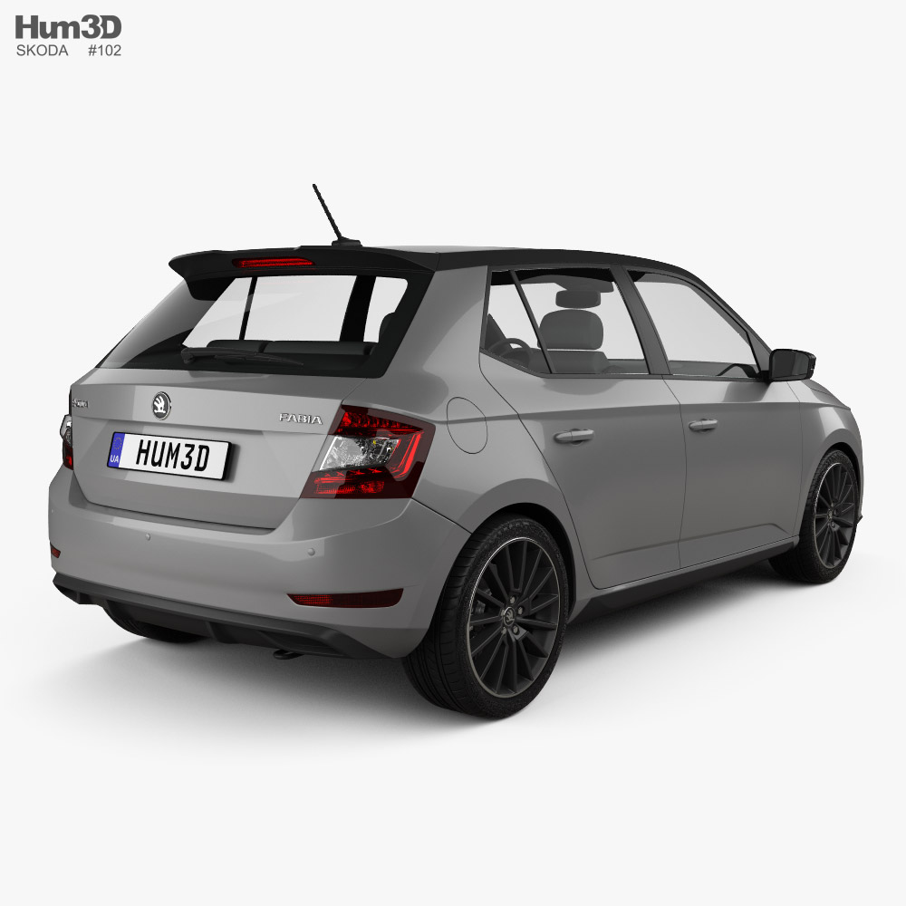 Skoda Fabia Monte Carlo hatchback 2022 3d model back view