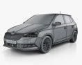 Skoda Fabia Monte Carlo hatchback 2022 3d model wire render