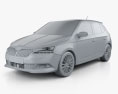 Skoda Fabia Monte Carlo hatchback 2022 3d model clay render