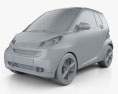 Smart Fortwo 2012 3d model clay render